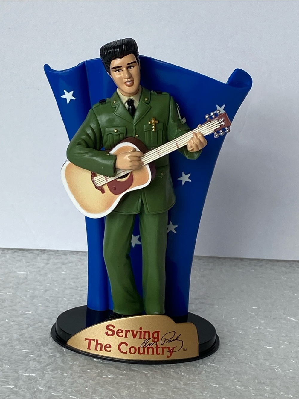 Elvis Presley TREVCO 2003 Christmas Ornament Figurine Serving The Country